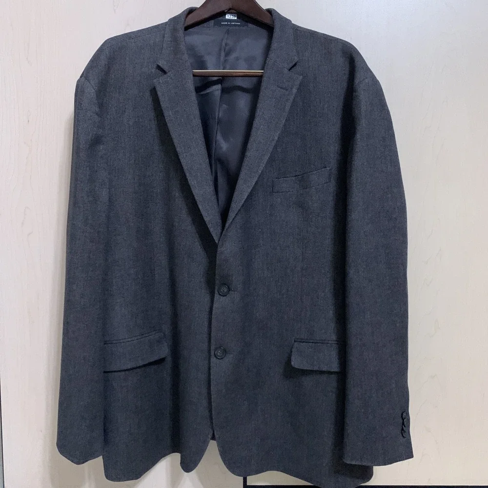 Kenneth Cole Awearness Men's 54R Slim Fit Gray Wool Blend 2-Button Blazer Jacket